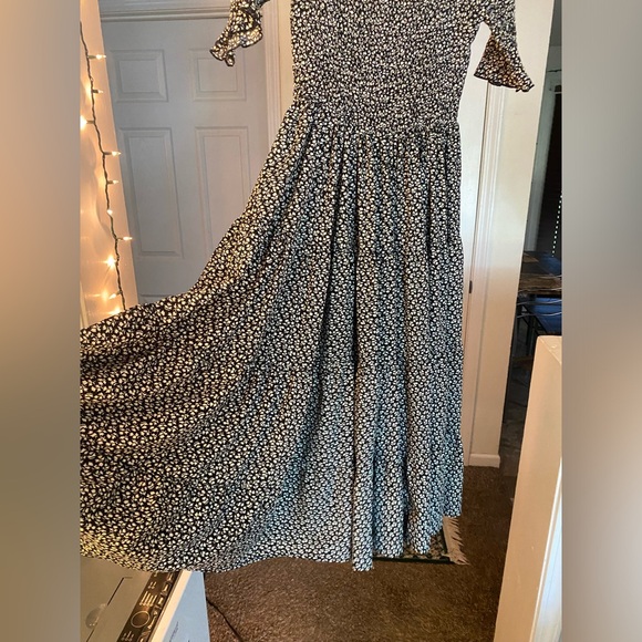 Orange Creek Lost Angeles Smocked Off the Shoulder Midi Dress Cottagecore - Picture 3 of 5